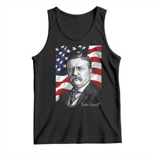 Theodore Roosevelt Patriotic American Flag President Tank Top TS14 Black Print Your Wear