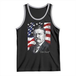 Theodore Roosevelt Patriotic American Flag President Tank Top TS14 Black Athletic Heather Print Your Wear
