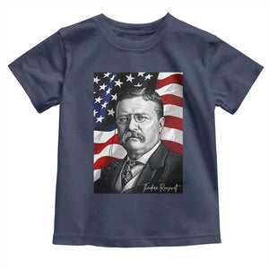 Theodore Roosevelt Patriotic American Flag President Toddler T Shirt TS14 Navy Print Your Wear
