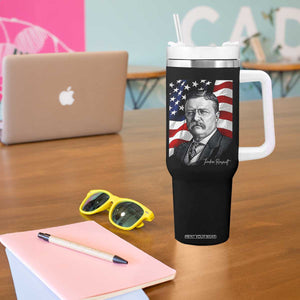 Theodore Roosevelt Patriotic American Flag President Tumbler With Handle TS14 Print Your Wear