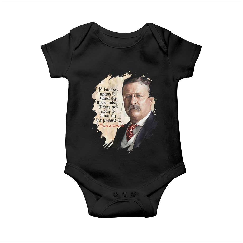 Theodore Roosevelt Quote Baby Onesie American History Presidents Day TS14 Black Print Your Wear