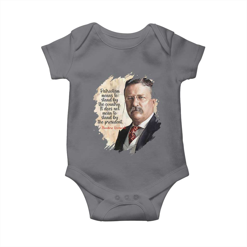 Theodore Roosevelt Quote Baby Onesie American History Presidents Day TS14 Charcoal Print Your Wear