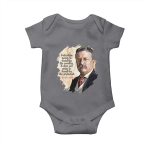 Theodore Roosevelt Quote Baby Onesie American History Presidents Day TS14 Charcoal Print Your Wear