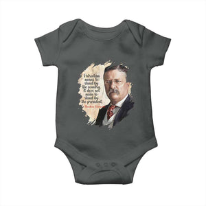 Theodore Roosevelt Quote Baby Onesie American History Presidents Day TS14 Dark Heather Print Your Wear