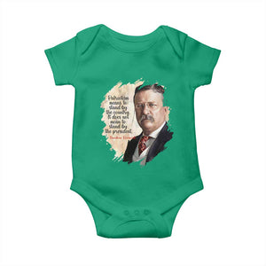 Theodore Roosevelt Quote Baby Onesie American History Presidents Day TS14 Irish Green Print Your Wear