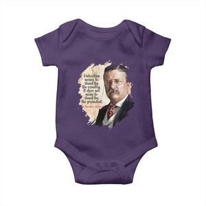 Theodore Roosevelt Quote Baby Onesie American History Presidents Day TS14 Purple Print Your Wear