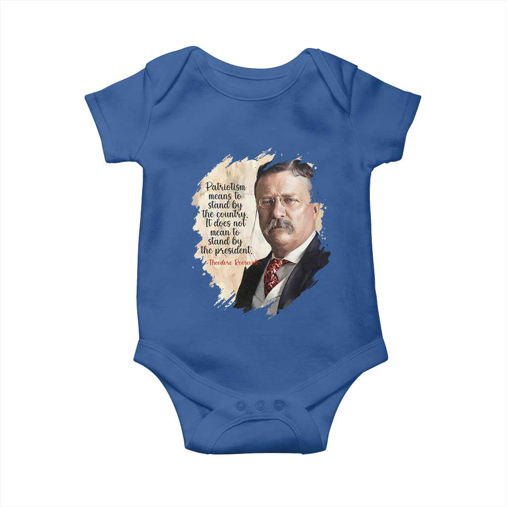 Theodore Roosevelt Quote Baby Onesie American History Presidents Day TS14 Royal Blue Print Your Wear