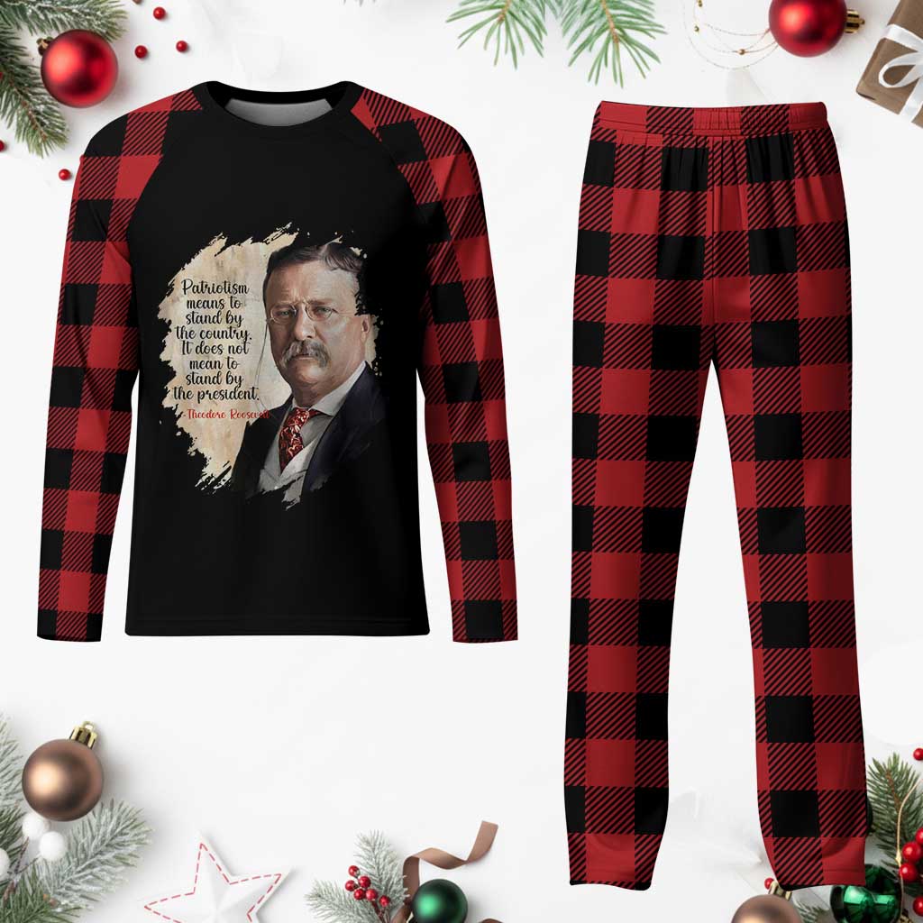 Theodore Roosevelt Quote Plaid Pajama Set American History Presidents Day TS14 Buffalo Plaid Print Your Wear