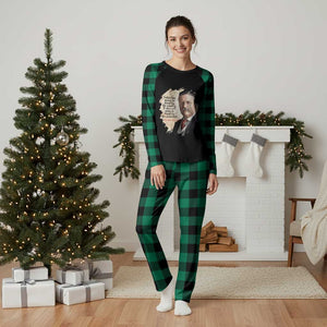Theodore Roosevelt Quote Plaid Pajama Set American History Presidents Day TS14 Green Plaid Print Your Wear