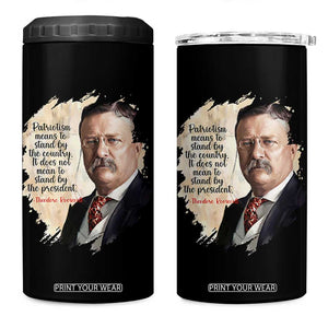 Theodore Roosevelt Quote 4 in 1 Can Cooler Tumbler American History Presidents Day TS14 One Size: 16 oz Black Print Your Wear