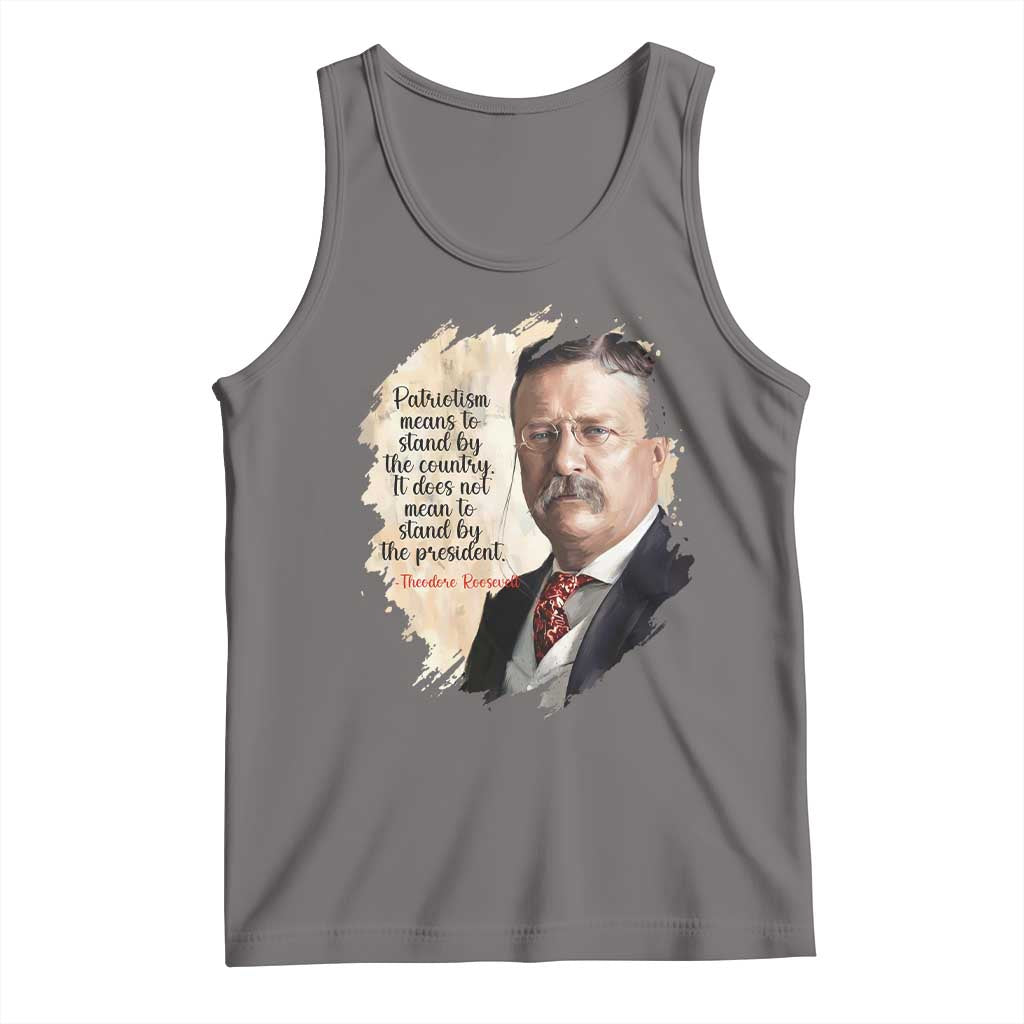 Theodore Roosevelt Quote Tank Top American History Presidents Day TS14 Deep Heather Print Your Wear
