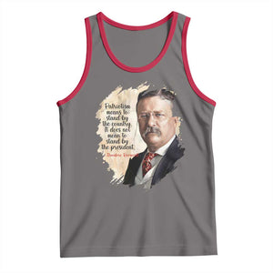 Theodore Roosevelt Quote Tank Top American History Presidents Day TS14 Deep Heather Red Print Your Wear