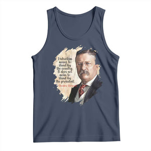 Theodore Roosevelt Quote Tank Top American History Presidents Day TS14 Navy Print Your Wear