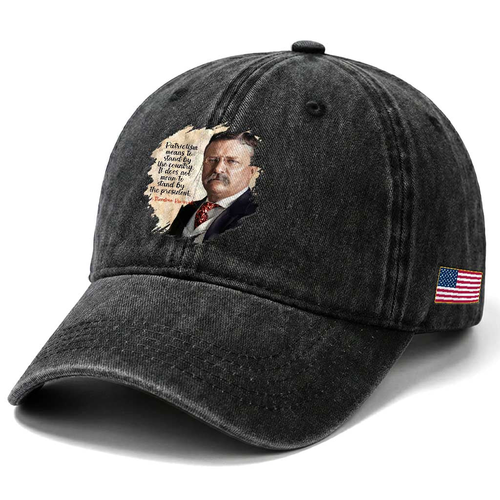 Theodore Roosevelt Quote Washed Cotton Baseball Cap American History Presidents Day TS14 Print Your Wear