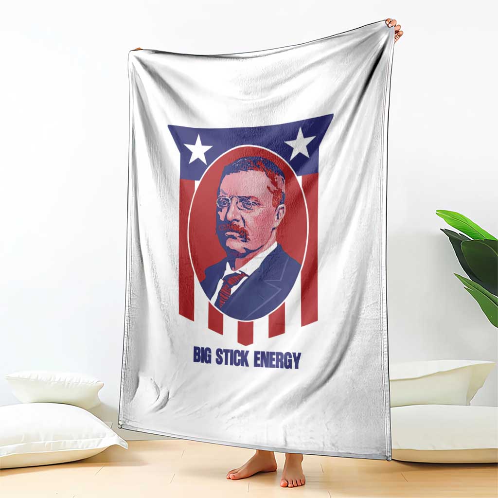 Theodore Roosevelt Patriotic American Flag Throw Blanket Big Stick Energy President TS14 Print Your Wear