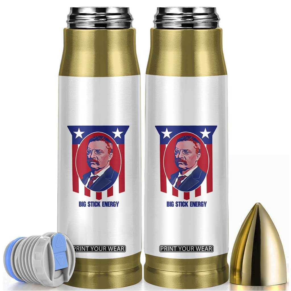 Theodore Roosevelt Patriotic American Flag Bullet Tumbler Big Stick Energy President TS14 White Print Your Wear