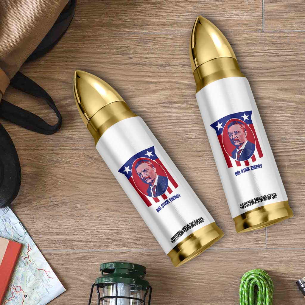 Theodore Roosevelt Patriotic American Flag Bullet Tumbler Big Stick Energy President TS14 Print Your Wear