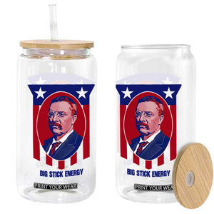 Theodore Roosevelt Patriotic American Flag Glass Can Big Stick Energy President TS14 Print Your Wear