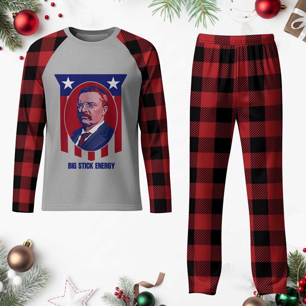 Theodore Roosevelt Patriotic American Flag Plaid Pajama Set Big Stick Energy President TS14 Buffalo Plaid Print Your Wear