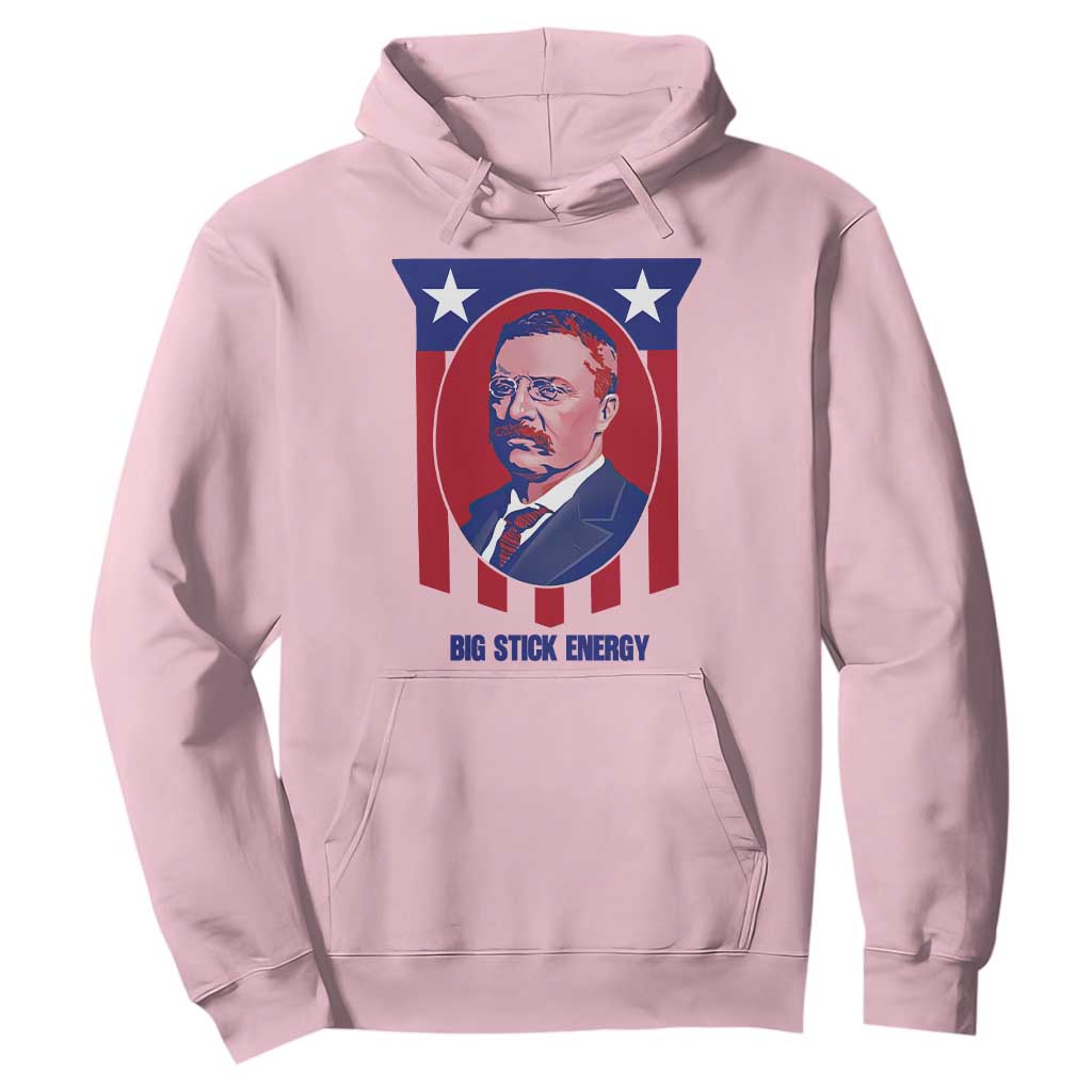 Theodore Roosevelt Patriotic American Flag Hoodie Big Stick Energy President TS14 Light Pink Print Your Wear