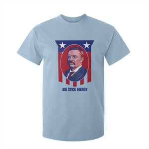 Theodore Roosevelt Patriotic American Flag T Shirt For Kid Big Stick Energy President TS14 Light Blue Print Your Wear
