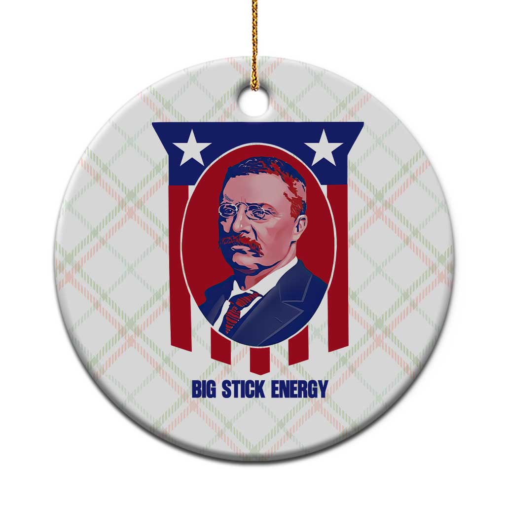 Theodore Roosevelt Patriotic American Flag Ceramic Ornament Big Stick Energy President TS14 1pc Christmas Plaid Print Your Wear