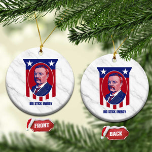 Theodore Roosevelt Patriotic American Flag Ceramic Ornament Big Stick Energy President TS14 1pc White Marble Print Your Wear