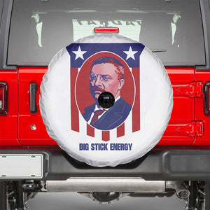 Theodore Roosevelt Patriotic American Flag Spare Tire Cover Big Stick Energy President TS14 White Print Your Wear