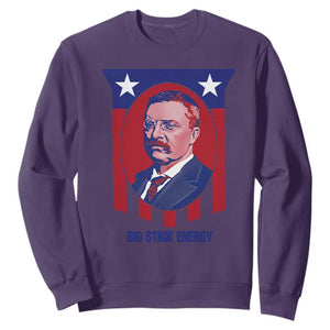 Theodore Roosevelt Patriotic American Flag Sweatshirt Big Stick Energy President TS14 Purple Print Your Wear