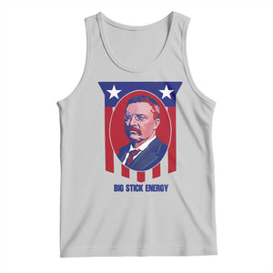 Theodore Roosevelt Patriotic American Flag Tank Top Big Stick Energy President TS14 Ash Print Your Wear