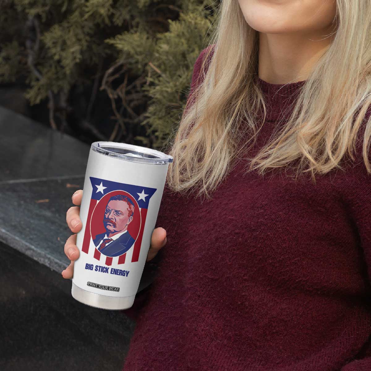 Theodore Roosevelt Patriotic American Flag Tumbler Cup Big Stick Energy President TS14 Print Your Wear