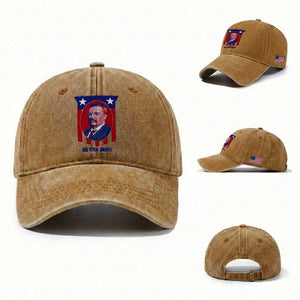Theodore Roosevelt Patriotic American Flag Washed Cotton Baseball Cap Big Stick Energy President TS14 Washed Cap Universal Fit Yellow Ochre Print Your Wear