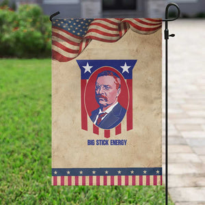 Theodore Roosevelt Patriotic American Flag Garden Flag Big Stick Energy President TS14 Vintage Rustic Tan Navy Print Your Wear