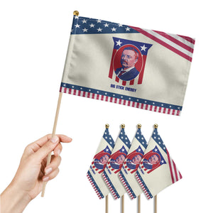 Theodore Roosevelt American Flag Patriotic Handheld Flag Big Stick Energy President TS14 Print Your Wear