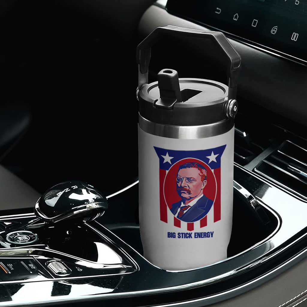 Theodore Roosevelt Patriotic American Flag Flip Straw Tumbler Big Stick Energy President TS14 Print Your Wear