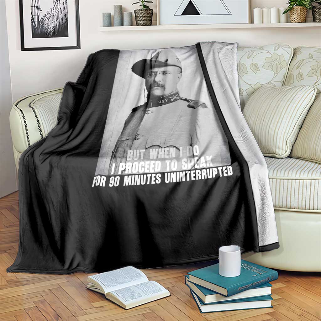 Theodore Roosevelt Quote Throw Blanket I Don't Always Get Shot But When I Do TS14 Print Your Wear