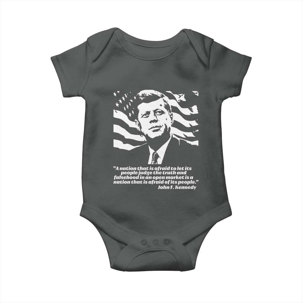 Theodore Roosevelt Quote Baby Onesie Patriotic American Flag Presidents Day TS14 Dark Heather Print Your Wear