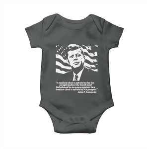Theodore Roosevelt Quote Baby Onesie Patriotic American Flag Presidents Day TS14 Dark Heather Print Your Wear