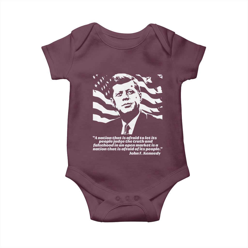 Theodore Roosevelt Quote Baby Onesie Patriotic American Flag Presidents Day TS14 Maroon Print Your Wear