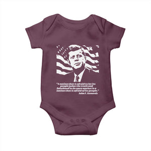 Theodore Roosevelt Quote Baby Onesie Patriotic American Flag Presidents Day TS14 Maroon Print Your Wear