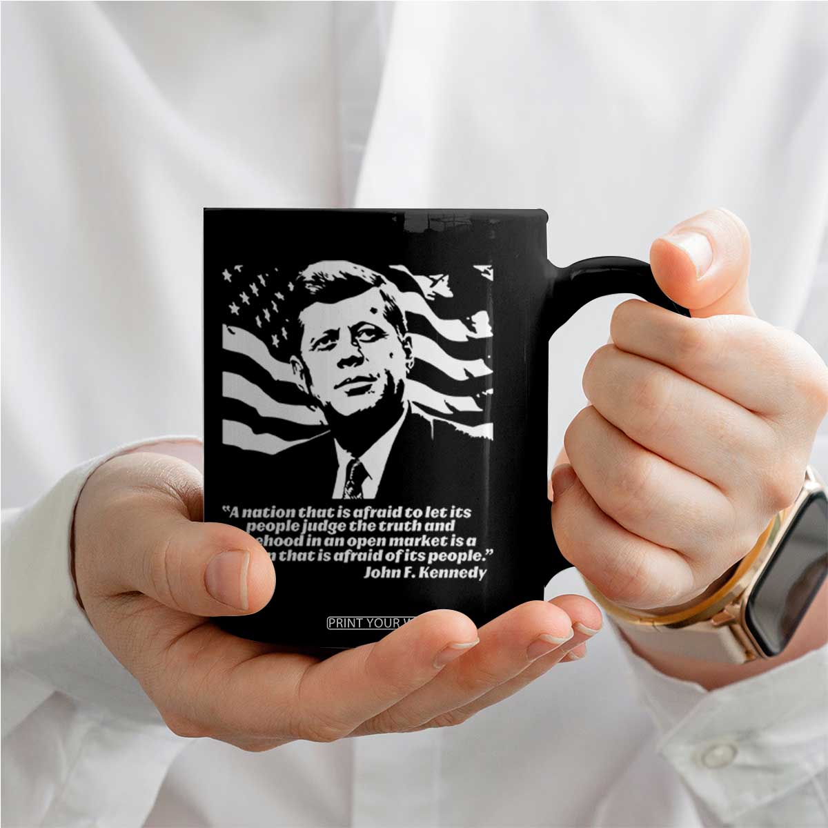 Theodore Roosevelt Quote Coffee Mug Patriotic American Flag Presidents Day TS14 Print Your Wear