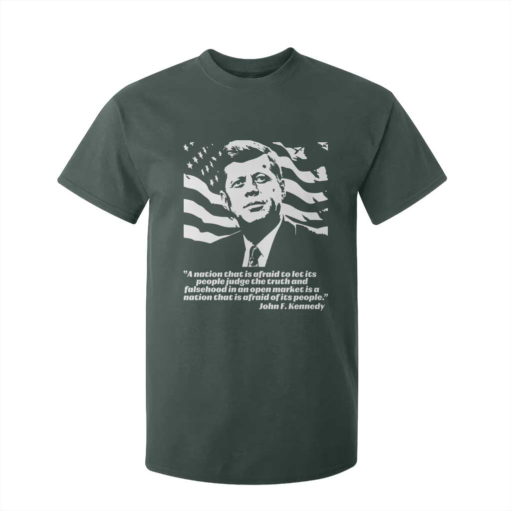 Theodore Roosevelt Quote T Shirt For Kid Patriotic American Flag Presidents Day TS14 Dark Forest Green Print Your Wear