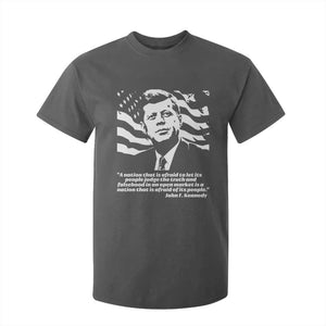 Theodore Roosevelt Quote T Shirt For Kid Patriotic American Flag Presidents Day TS14 Dark Heather Print Your Wear