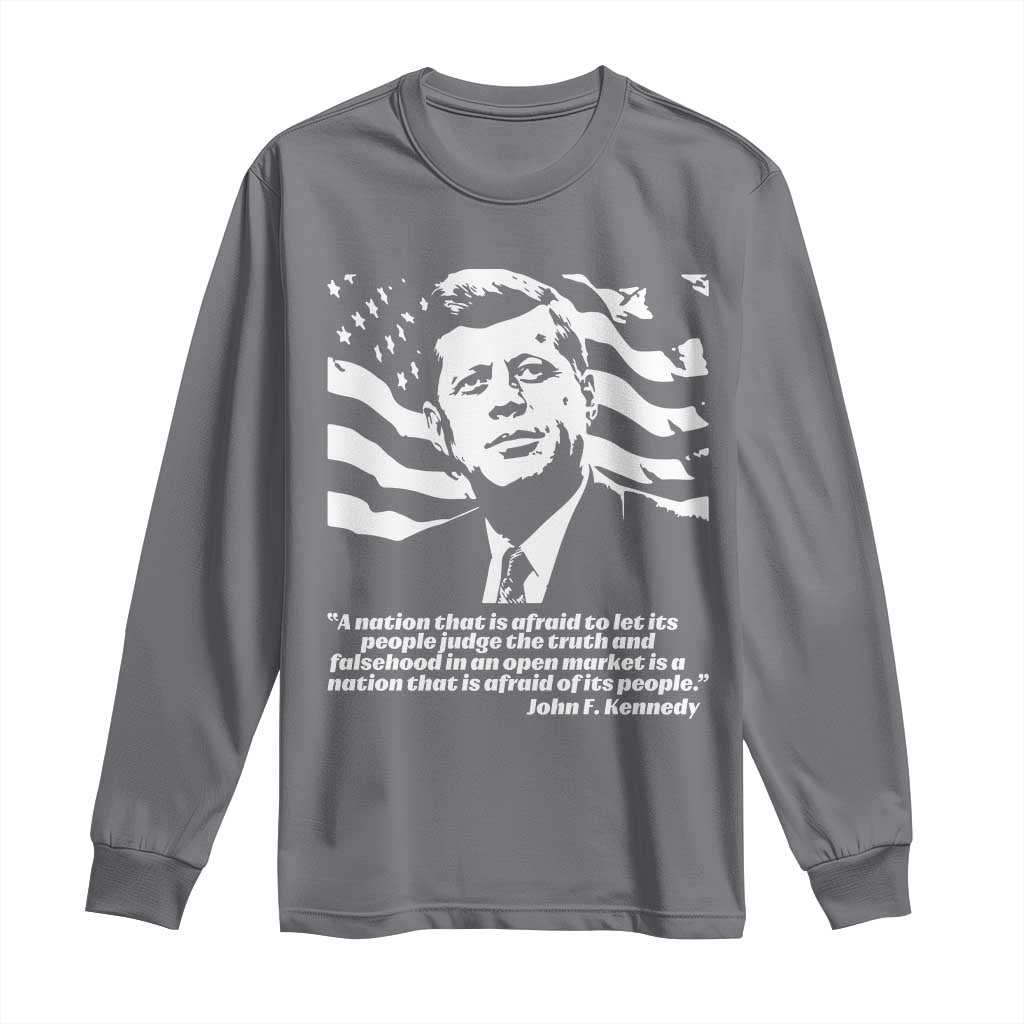 Theodore Roosevelt Quote Long Sleeve Shirt Patriotic American Flag Presidents Day TS14 Charcoal Print Your Wear