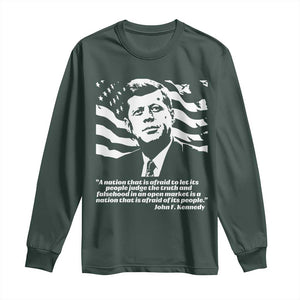 Theodore Roosevelt Quote Long Sleeve Shirt Patriotic American Flag Presidents Day TS14 Dark Forest Green Print Your Wear