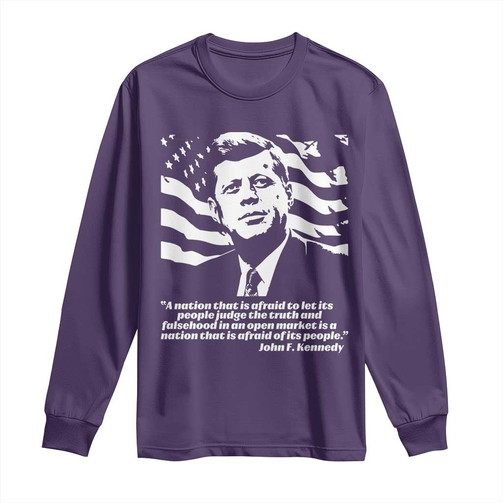 Theodore Roosevelt Quote Long Sleeve Shirt Patriotic American Flag Presidents Day TS14 Purple Print Your Wear