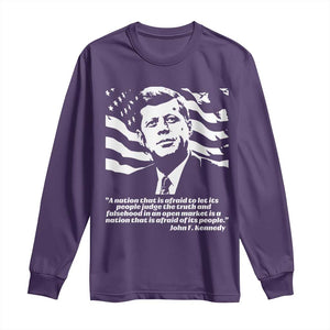 Theodore Roosevelt Quote Long Sleeve Shirt Patriotic American Flag Presidents Day TS14 Purple Print Your Wear