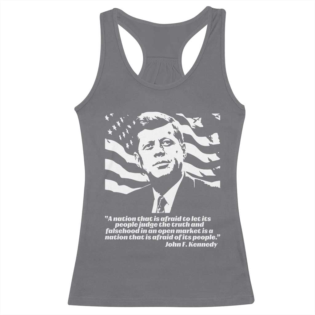 Theodore Roosevelt Quote Racerback Tank Top Patriotic American Flag Presidents Day TS14 Charcoal Print Your Wear