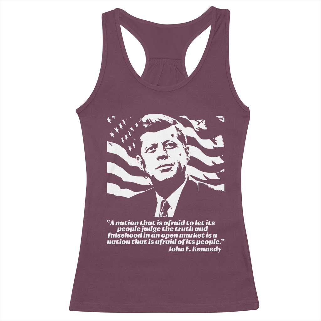 Theodore Roosevelt Quote Racerback Tank Top Patriotic American Flag Presidents Day TS14 Maroon Print Your Wear
