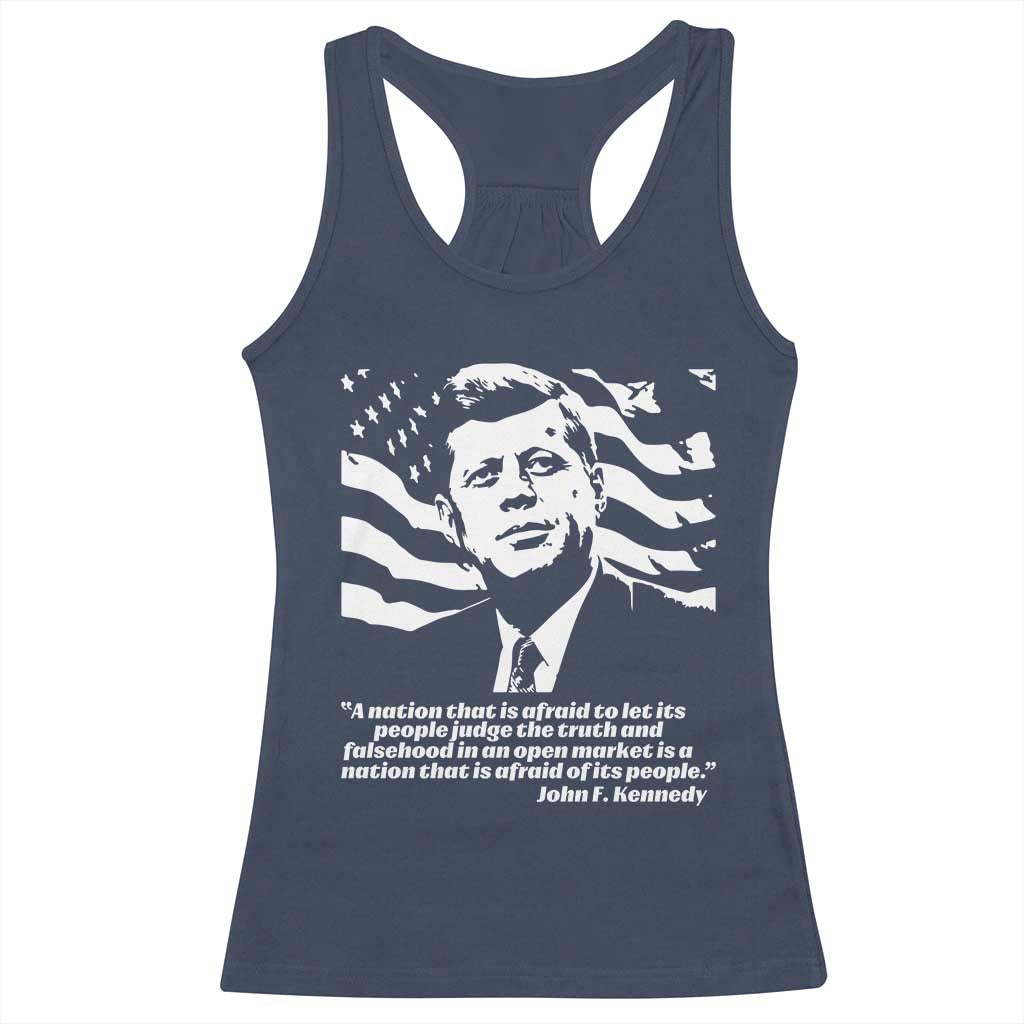 Theodore Roosevelt Quote Racerback Tank Top Patriotic American Flag Presidents Day TS14 Navy Print Your Wear